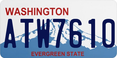 WA license plate ATW7610