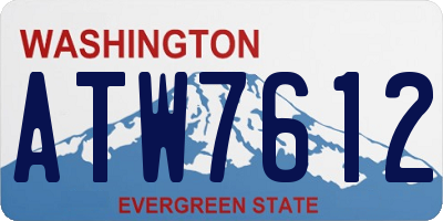 WA license plate ATW7612