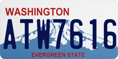 WA license plate ATW7616