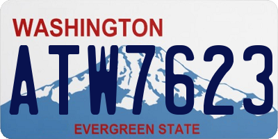 WA license plate ATW7623