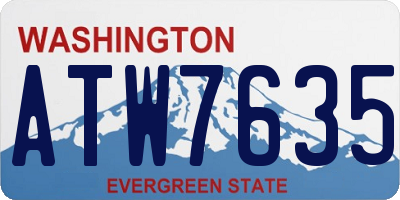 WA license plate ATW7635