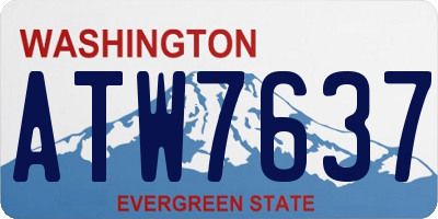 WA license plate ATW7637
