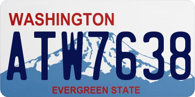 WA license plate ATW7638