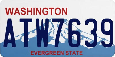WA license plate ATW7639