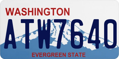 WA license plate ATW7640