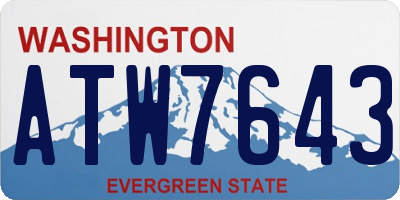 WA license plate ATW7643