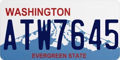 WA license plate ATW7645