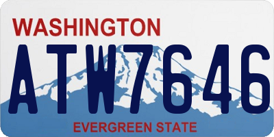 WA license plate ATW7646