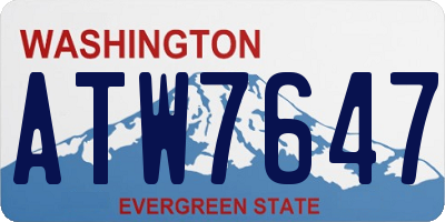 WA license plate ATW7647