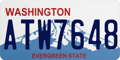 WA license plate ATW7648