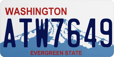WA license plate ATW7649