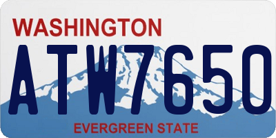 WA license plate ATW7650