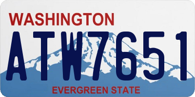 WA license plate ATW7651