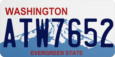 WA license plate ATW7652