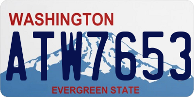 WA license plate ATW7653