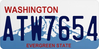 WA license plate ATW7654