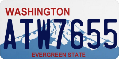 WA license plate ATW7655