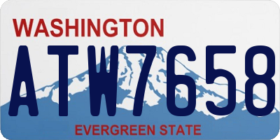 WA license plate ATW7658