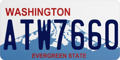 WA license plate ATW7660