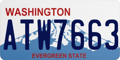 WA license plate ATW7663