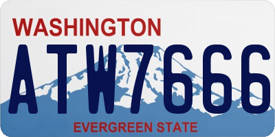 WA license plate ATW7666