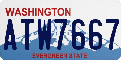 WA license plate ATW7667
