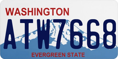 WA license plate ATW7668