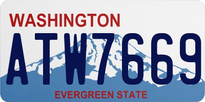 WA license plate ATW7669