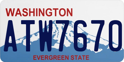 WA license plate ATW7670