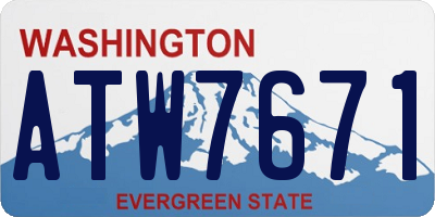 WA license plate ATW7671