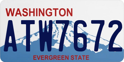 WA license plate ATW7672