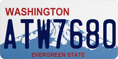 WA license plate ATW7680