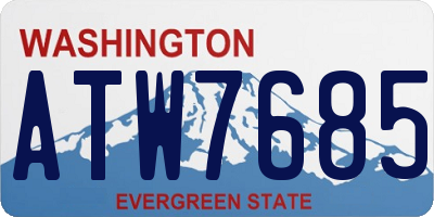 WA license plate ATW7685