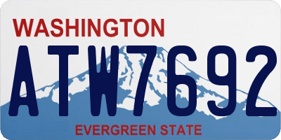 WA license plate ATW7692