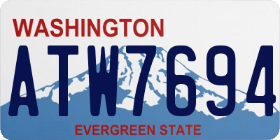 WA license plate ATW7694