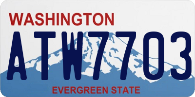 WA license plate ATW7703