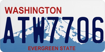 WA license plate ATW7706