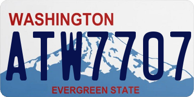 WA license plate ATW7707