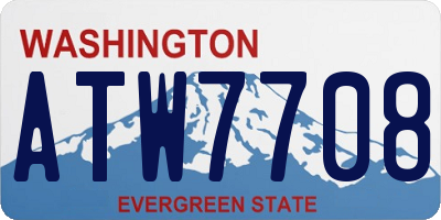 WA license plate ATW7708