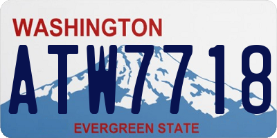 WA license plate ATW7718