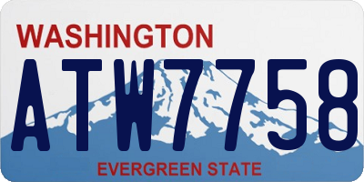 WA license plate ATW7758