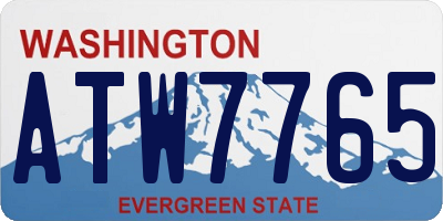 WA license plate ATW7765