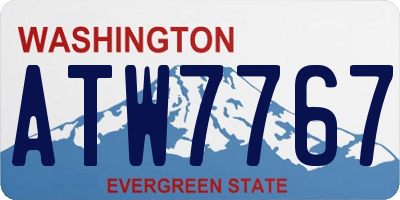 WA license plate ATW7767