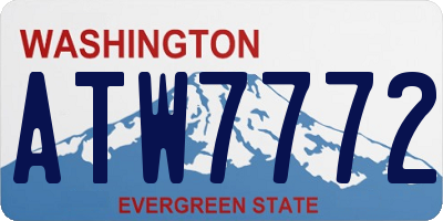 WA license plate ATW7772