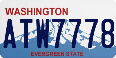 WA license plate ATW7778