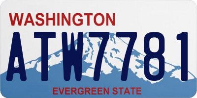 WA license plate ATW7781