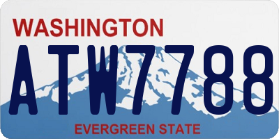 WA license plate ATW7788