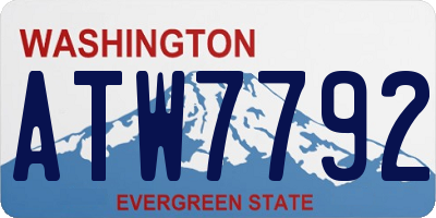 WA license plate ATW7792
