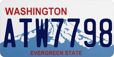 WA license plate ATW7798
