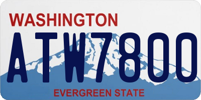 WA license plate ATW7800
